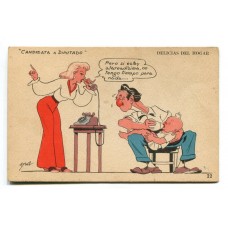 HUMORISTICA DELICIAS DEL HOGAR DIBUJANTE BENZ ANTIGUA TARJETA POSTAL